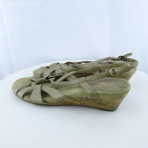 Aerosoles Women Strappy Shoe Ready Yet Go Brown Synthetic Buckle Size 8.5 Medium - Picture 8 of 10